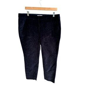 Boden Womens Black Velveteen Trousers Size 14R Cotton Blend